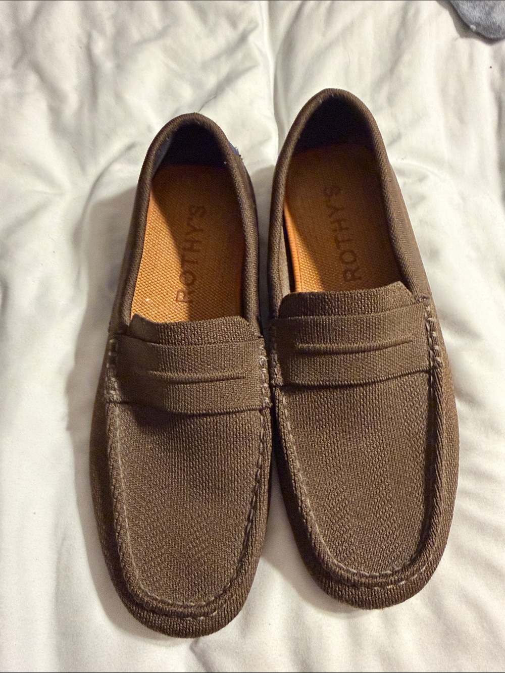 Rothy's Men's Brown Knit Penny Loafers